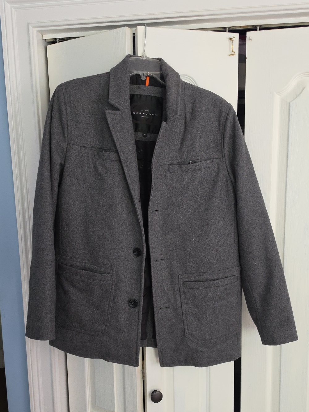 Sean John Men's Gray Wool Coat